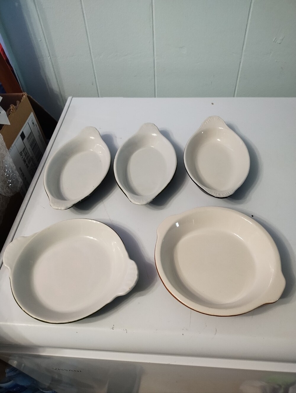 5-Vintage (4) Hall & (1) Chefsware Au Gratin Baking Dishes